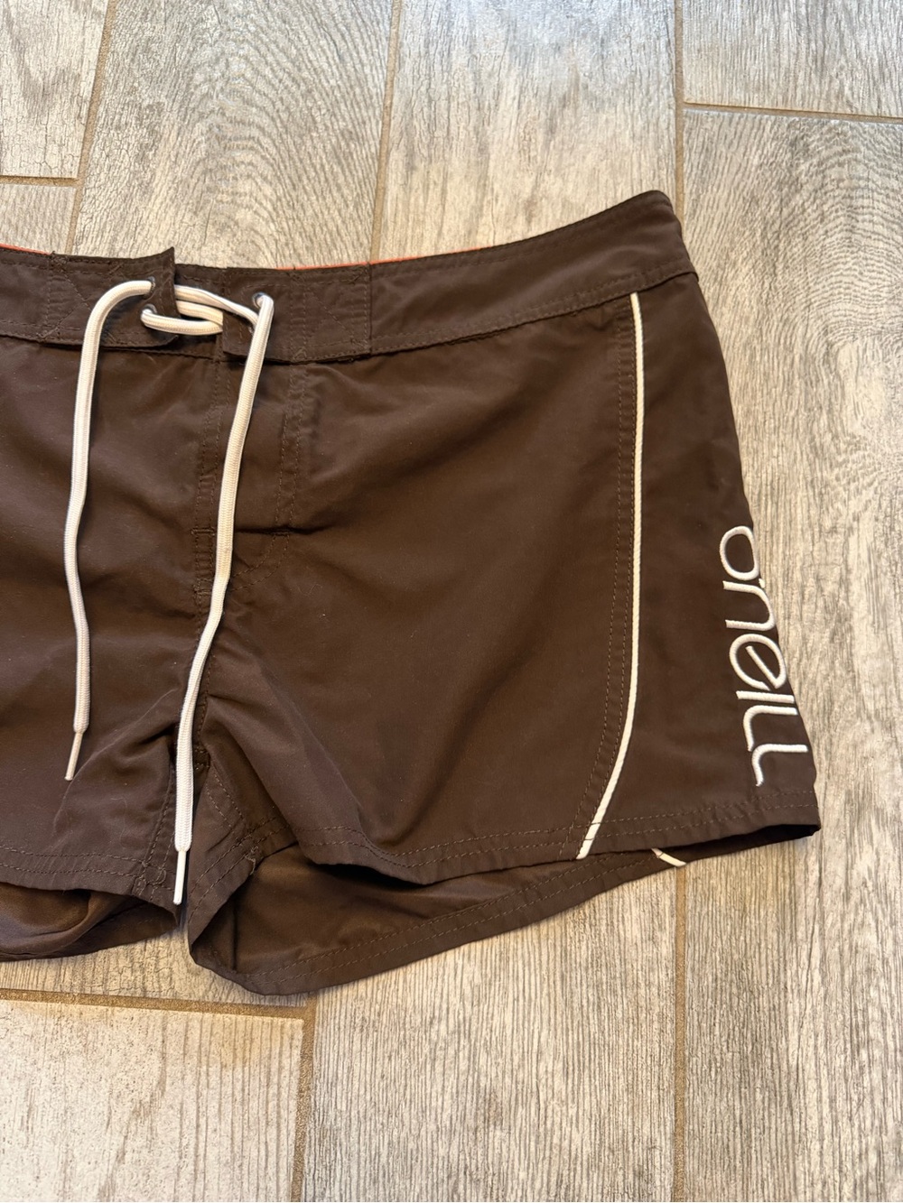 Y2K O'Neill Woman’s Brown And Orange Swim Boardshorts Size 13 With - Picture 4 of 8